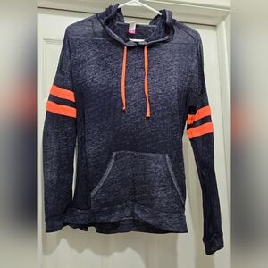 No Boundaries Navy Hoodie with Neon Orange Accents